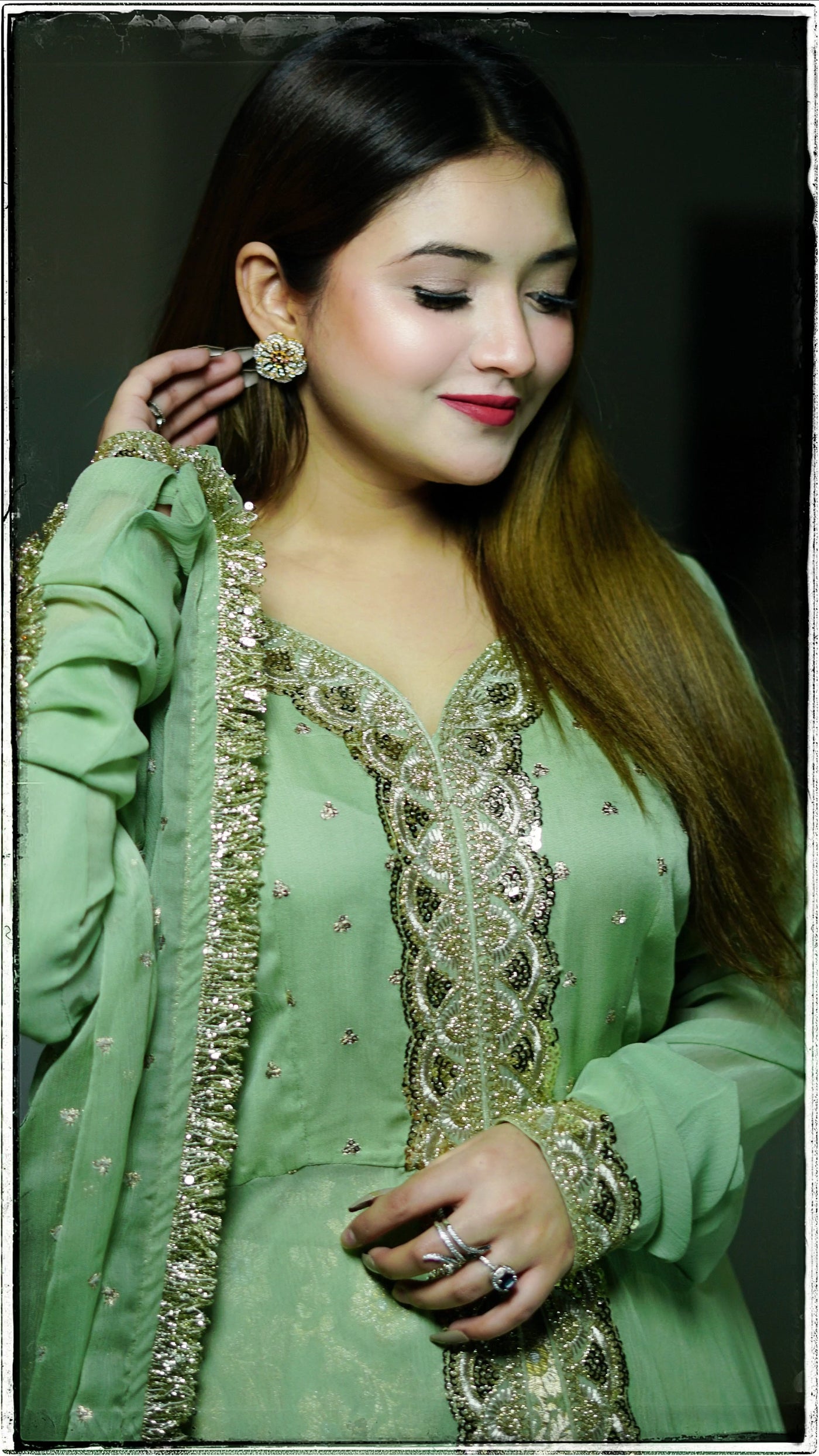 Front open shirt with Banarsi sharara