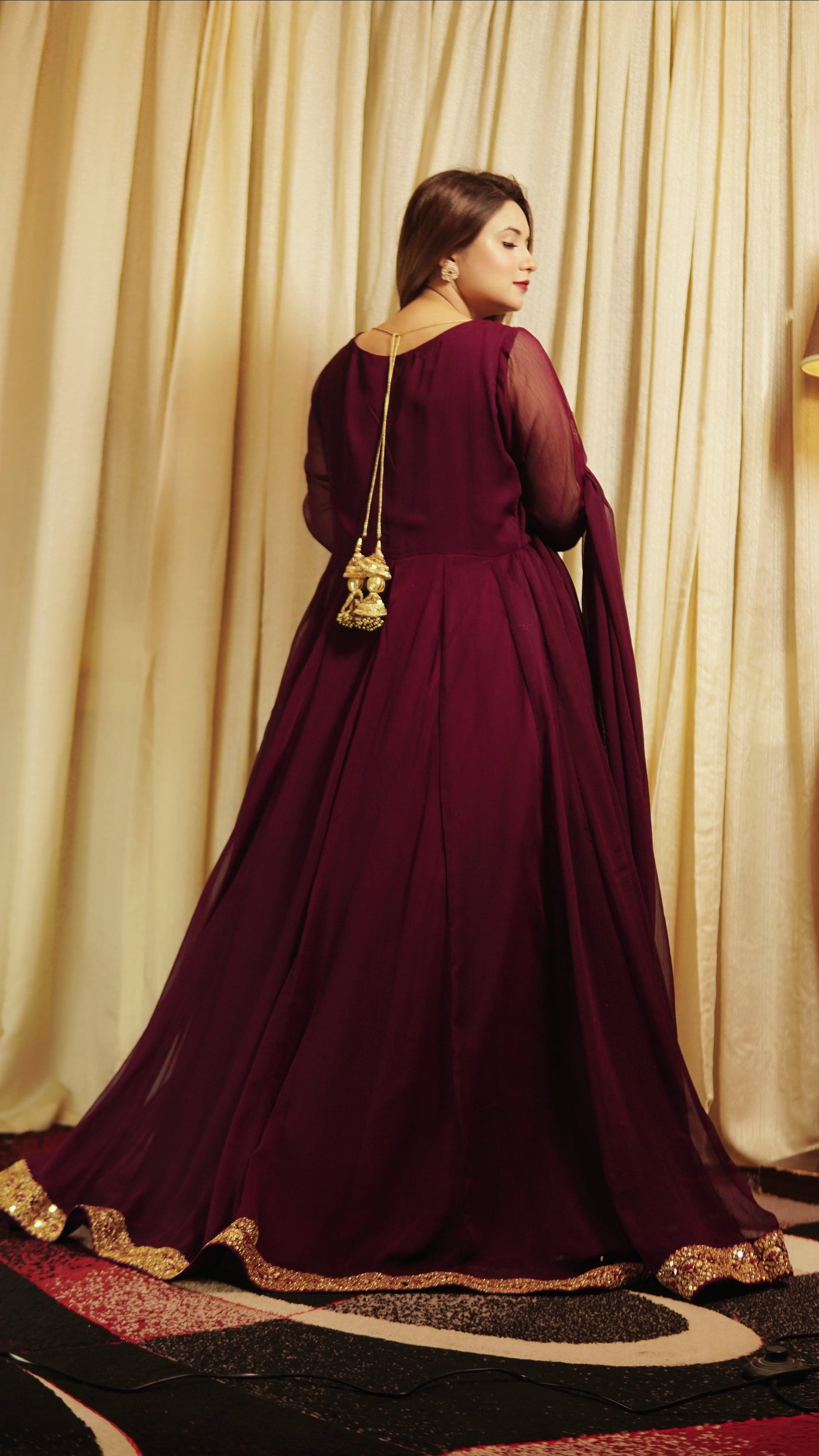 Purple anarkali maxi