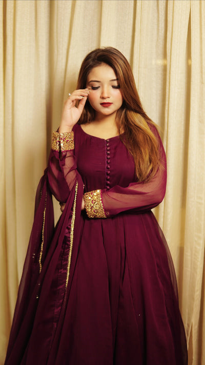 Purple anarkali maxi