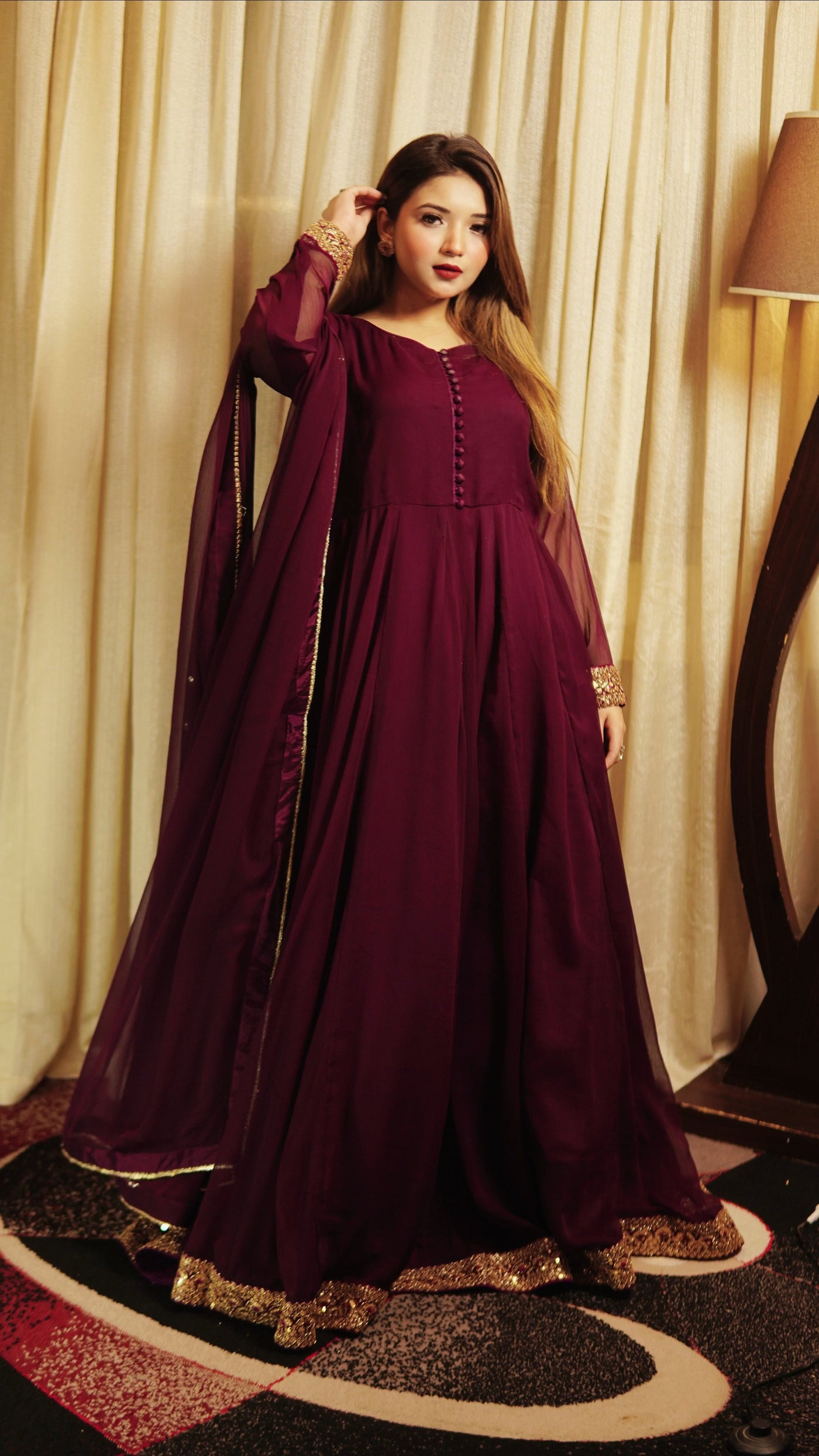 Purple anarkali maxi