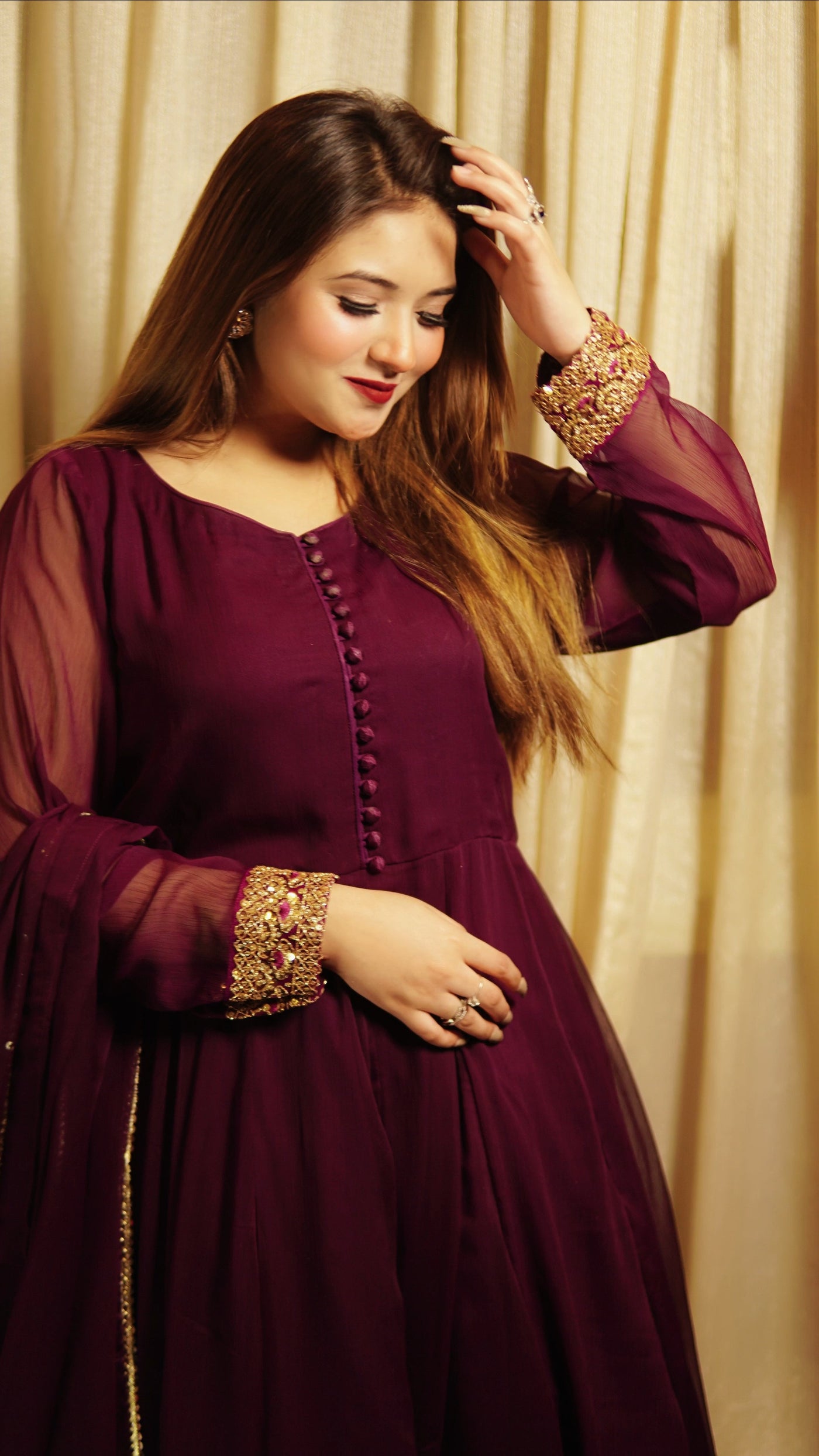 Purple anarkali maxi