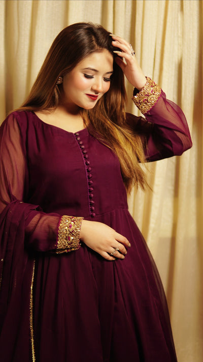 Purple anarkali maxi
