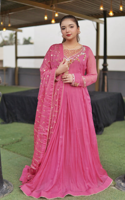 Gulnar – Rose Quartz Pink Maxi (3-Piece Set)