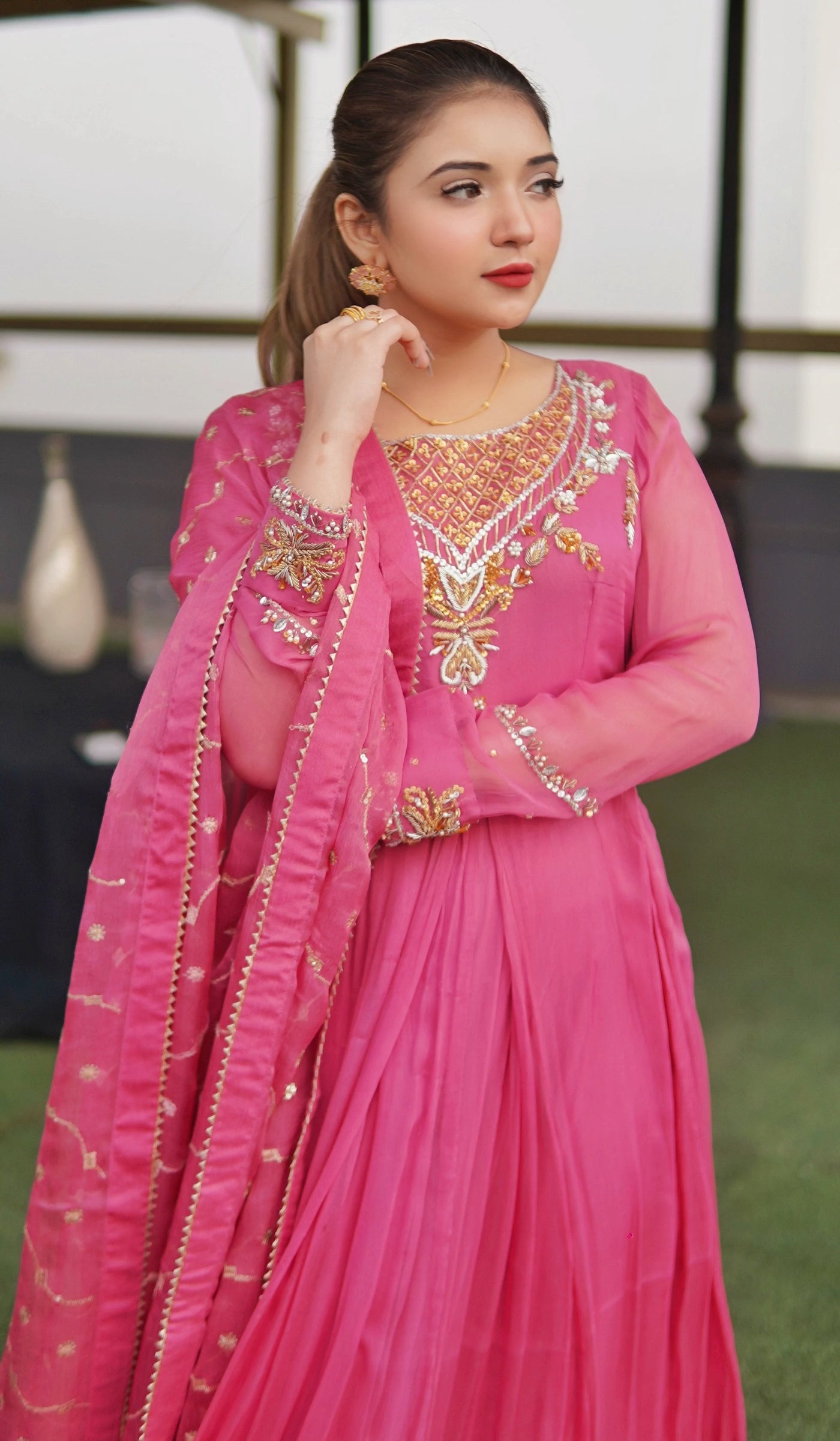 Gulnar – Rose Quartz Pink Maxi (3-Piece Set)